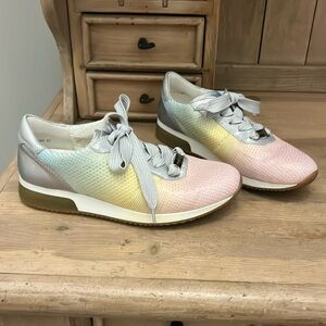 Ara Leigh Pastel Rainbow Sneakers Ombre Size 5 Fusion Removable Inserts Comfort